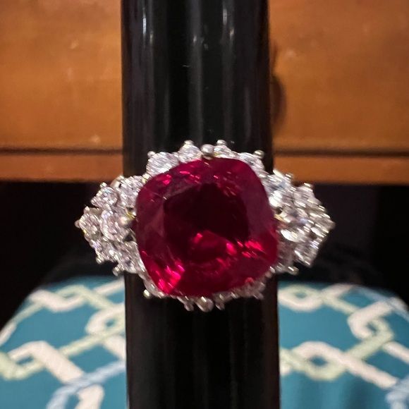 Sterling silver lab created Ruby ring - Picture 12 of 12